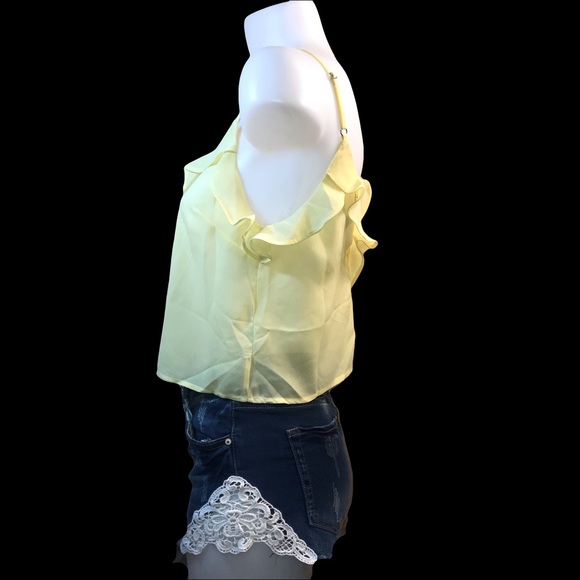 2/$30 FOREVER 21 NWOT SIZE M CROP CAMI TANK LEMON YELLOW - Picture 6 of 11